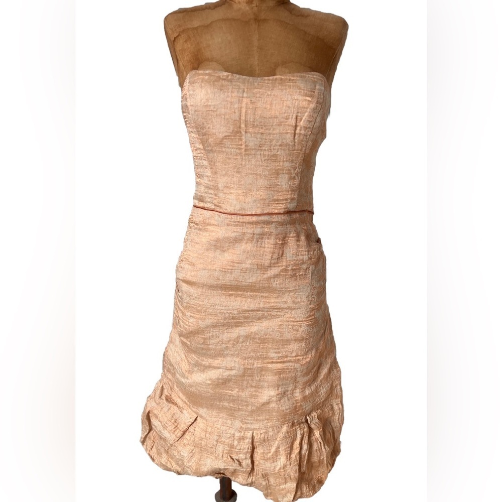 NWT Nicole Miller Metallic Strapless Vintage Style Dress 4 - Picture 2 of 11